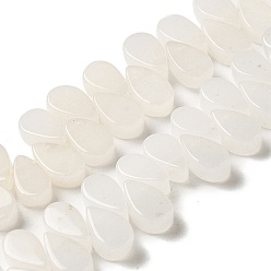 White Jade Natural White Jade Beads Strands, Teardrop, Top Drilled, 9~10x5~5.5x3.5~4mm, Hole: 0.7mm, about 40~48pcs/strand, 7.09~7.28''(18~18.5cm).