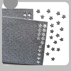 Gray Christmas Theme Sparkle EVA Self-Adhesive Star Stickers, Foam Stickers with Glitter Powder, for Suitcase, Skateboard, Refrigerator, Helmet, Mobile Phone Shell, Gray, 1.5x1.5cm, 200pcs/bag