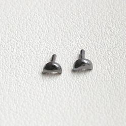 Gunmetal Brass Head Pins, for Ghost Witch Baroque Pearl Making, Moon, Gunmetal, 2x3.3mm
