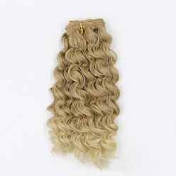 Dark Khaki High Temperature Fiber Long Instant Noodle Curly Hairstyle Doll Wig Hair, for DIY Girl BJD Makings Accessories, Dark Khaki, 7.87~9.84 inch(20~25cm)