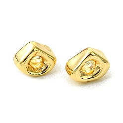 Real 18K Gold Plated Brass Beads, Triangle, Real 18K Gold Plated, 4.5x6x4mm, Hole: 1.6mm