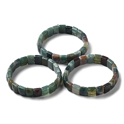 Indian Agate Natural Indian Agate Stretch Bracelets, Faceted, Rectangle, 2-3/8 inch(6cm)