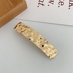 Square gold Geometric Elliptical Hair Clip with Metal Alloy Spring - Chic and Stylish