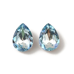 Бирюза K 5 кабошоны из стеклянного страза, задние и задние, граненые, слеза, бирюзовые, 14x10x5 мм