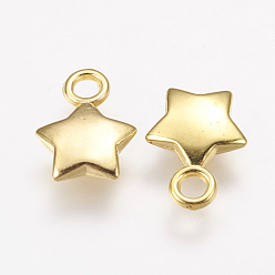 Golden CCB Plastic Charms, Star, Golden, 13.5x10x3mm, Hole: 2mm