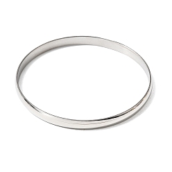 Thailand Sterling Silver Plated Унисекс 304 браслеты из нержавеющей стали, простые браслеты, Таиланд, стерлинговое серебро, покрытие, внутренний диаметр: 2.56 дюйм (6.5 см)