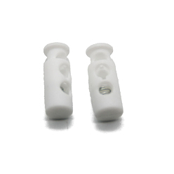 Blanc Fumé Bloque-cordons en nylon et résine, fermoirs réglables, colonne, fumée blanche, 25x9mm