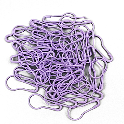 Medium Purple Iron Calabash Safety Pins, Knitting Stitch Marker, Medium Purple, 22x10mm, 100pcs/bag
