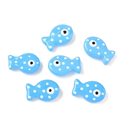 Темно-Голубой Бусины из стеклянной эмали, окрашенные методом запекания, рыба, глубокое синее небо, 19.5x12.5x6~6.5 мм, отверстие : 1.2~1.4 мм