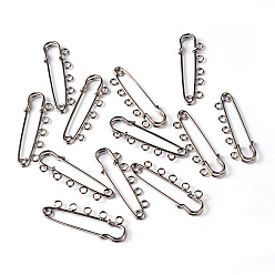 Platinum Iron Kilt Pins, Platinum Color, about 21mm wide, 75mm long, hole: 3mm