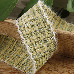Vert Mer 10 mètres de rubans tartan en coton et lin plats, accessoires du vêtement, vert de mer, 1 pouces (25 mm)
