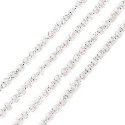 Серебро Роло железа цепи, круглые, отрыгивающая цепь, с катушкой, несварные, без свинца, серебряные, 3x1 мм