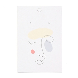 Human Carton rectangle cartes d'affichage de boucle d'oreille, pour présentoir à bijoux, Modèle féminin, 9x6x0.04 cm, environ 100 pcs / sachet 
