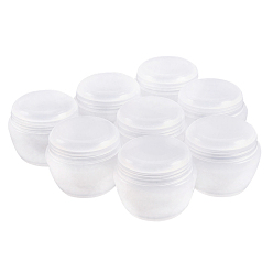 WhiteSmoke 50g PP Plastic Portable Mushroom Cream Jar, Empty Refillable Cosmetic Containers, with Screw Lid & Inner Cover, WhiteSmoke, 4.9x5.9cm, Capacity: 50g