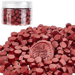 Dark Red CRASPIRE Sealing Wax Particles, for Retro Seal Stamp, Octagon, Dark Red, 9mm, 300pcs