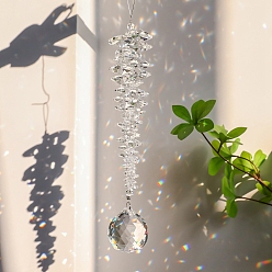 Прозрачный Хрустальные подвесные ловцы солнца, создатель радуги, хрустальный шар призма чакра восьмиугольная бусина декор, прозрачные, 270 мм