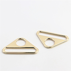 Light Gold Zinc Alloy Buckle Ring, Triangle, Webbing Belts Buckle, for Luggage Belt Craft DIY Accessories, Light Gold, 35x57mm, Hole: 16mm and 50mm