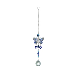 Butterfly Alloy Pendant Decorations, Glass Suncatcher, Ball Prism for Chandelier Ceiling, Evil Eye, Butterfly, 300mm
