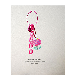Number 6, Section A014 Charming Purple Tulip Keychain for Women - Cute Car Keyring and Bag Charm with High-end Appeal
