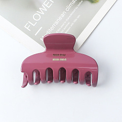 TCB-1029 Labeling - Bright Pink Большая заколка для хвоста, простые аксессуары для волос для взрослых – минимализм, верхний клип.