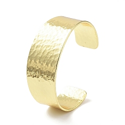 Real 18K Gold Plated Rack Plating Brass Open Wide Cuff Bangles for Women, Lead Free & Cadmium Free, Real 18K Gold Plated, 3/4~1- inch(2~2.55cm), Inner Diameter: 2-3/8 inch(6.15cm)
