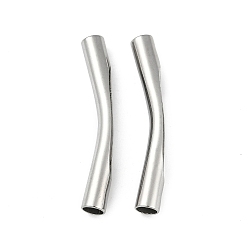 Нержавеющая Сталь Цвет 202 стальные изогнутые шарики из нержавеющей трубки, цвет нержавеющей стали, 52.5x7.5x8.5 мм, отверстие : 5.5 мм