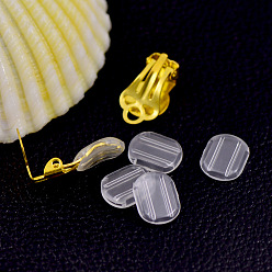 Clear Plastic Earring Pads, Clip Earring Cushions, For Non-pierced Earring Findings, Clear, 10.5x8mm