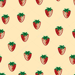 Strawberry Miniature Wallpapers, for Dollhouse Bedroom Decoration, Rectangle, Strawberry Pattern, 297x210mm