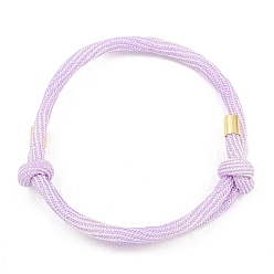 Лиловый Браслеты из нейлонового шнура, с латунной фурнитурой , золотые, долговечный, стойки покрытие, сирень, внутренний диаметр: 1-5/8~3-1/8 дюйм (4~8 см)