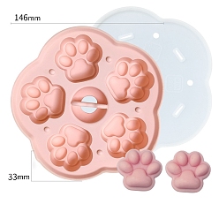 Paw Print DIY Food Grade Silicone Molds, For DIY Cake Bakeware, Paw Print, 146x33mm