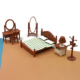 Plastic Bedroom Mini Model, Micro Landscape Dollhouse Accessories, Pretending Prop Decorations