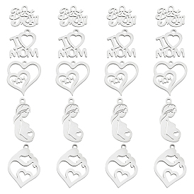 20 шт. 5 стиль день матери 201 нержавеющая сталь и 304 подвески из нержавеющей стали, лазерная резка, разнообразные