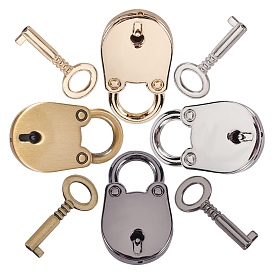 Gorgecraft 4 Sets 4 Colors Alloy Padlock Mini Lock with Key, for Jewelry Box Storage Box Diary Book, Cat Head