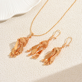 Комплекты из серег и ожерелий с кисточками из латуни в этническом стиле для женщин