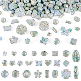 100g непрозрачные акриловые бусины, золотой металл обвитыми, разнообразные