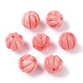 Synthetic Shell Dyed Beads, Pumpkin Beads