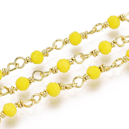 Круглые стеклянные бусины из латуни ручной работы, с катушкой, пайки, реальный 18 k позолоченный