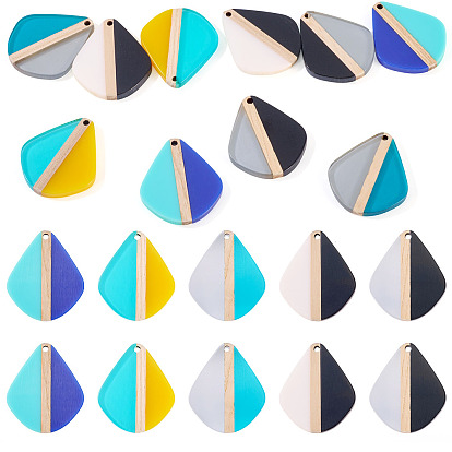 10 шт. 5 Цвета: прозрачные и непрозрачные, подвески из смолы и дерева, слеза, два тона