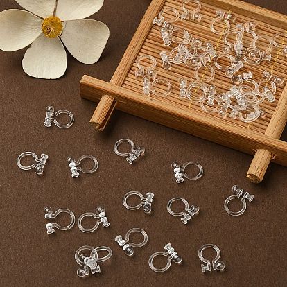 Plastic Clip-on Earring Findings, with Loop, for Non-Pierced Ears