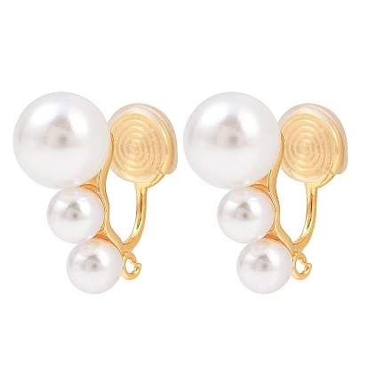 Латунные ушные манжеты, с искусственными жемчужинами и петлями из АБС, долговечный, без никеля 