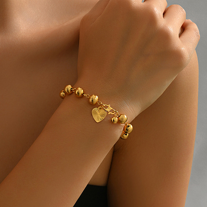 Браслеты из латунных круглых бусин для женщин