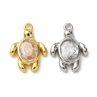 Латунь с кубическим цирконием подвеской, Морская черепаха, долговечный, стойки покрытие, без кадмия и без свинца