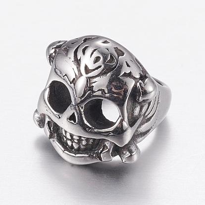 304 Stainless Steel Beads, Skull