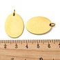 304 Stainless Steel Stamping Blank Tag Pendants, with Jump Ring, Oval Charm