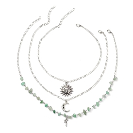 Ожерелья из натуральных зеленых авантюриновых бусин для женщин