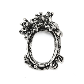 Сеттинги для кулона (кабошонов), латунь , настройки открытой спины, цветок с полым овалом