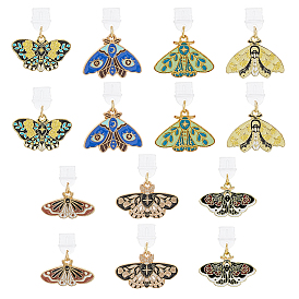 14шт 7 стили пластиковые мобильные пылезащитные заглушки, с эмалевыми подвесками из сплава моли, разнообразные, золотые