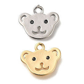 Brass Micro Pave Cubic Zirconia Pendants, Little Bear Charms