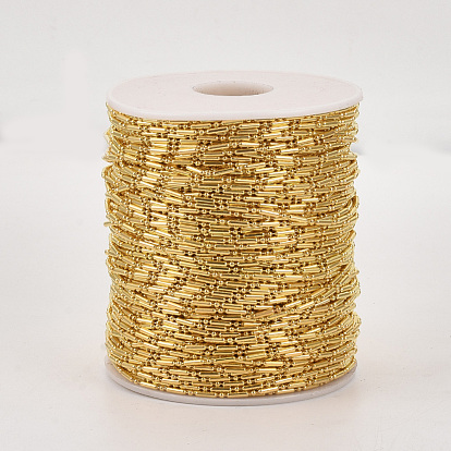Brass Ball Chains, Ball & Bar Chains, Long-Lasting Plated, Soldered, with Spool, Cadmium Free & Lead Free