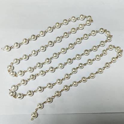 Muschelperlen Ketten, mit 304 Edelstahl Zubehör